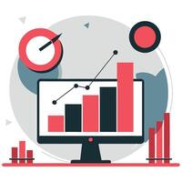 Visualizing Growth Analytics Concepts through Modern Illustration vector