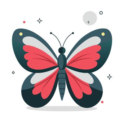Graceful Butterfly Soaring through the Sky with Artistic Concept Illustration