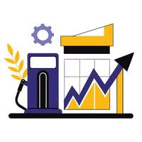 Visualizing the Impact of Soaring Gasoline Prices An Inflationary Illustration vector