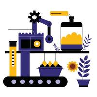 Illustrative Depiction of Food Manufacturing Process and Concepts vector