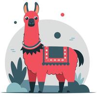 Hilarious Cartoon Llama Sketch with Silly Expressions and Quirky Pose vector