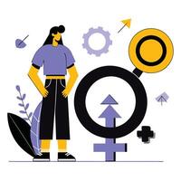 Exploration of Gender Identity Concept Through Illustrative Representation vector