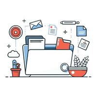 The Concept of Organizing Files into Folders for Easy Management vector