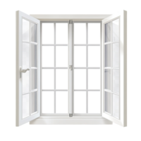 an open window with a white frame and glass png