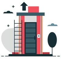 Illustrative Depiction of an Ascending Journey with Conceptual Elements vector