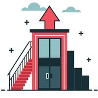 Visual Representation of the Concept of Ascent and Progress through Five Stages vector