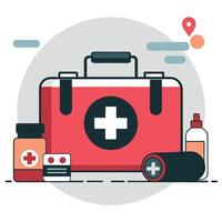 Comprehensive First Aid Kit Essentials for Emergency Situations vector
