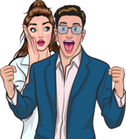 The handsome young executive looked delighted when he received good news. png