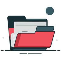 Conceptual Illustration of Folder Storage and Organization System vector