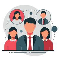 Group Concept Illustration with Multiple People Interconnected in a Circle vector