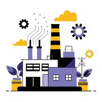 Pictorial Depiction of the Conceptual Framework of a Modern Factory vector