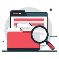 Visual Explanation of File Searching Principles with Graphical Representation vector