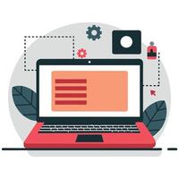 Conceptual Illustration of a Sleek and Modern Laptop Computer vector