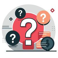 Illustrated FAQs Concept A Visual Guide to Common Questions vector