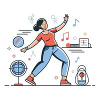 Illustrative Depiction of the Concept of Learning Dance, Emphasizing Movement and Expression vector