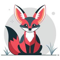 Intricate and Imaginative Fennec Fox Illustration Depicting Its Unique Traits vector
