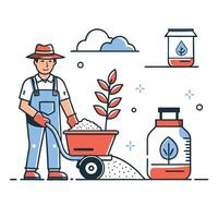 Visual Guide to Concepts Surrounding Fertilizer Application vector