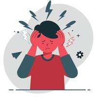 Conceptual Illustration of a Throbbing Headache Causing Intense Discomfort vector