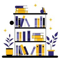 Concept Illustration Depicting the Expansive Idea of a Library with Diverse Resources and Knowledge vector