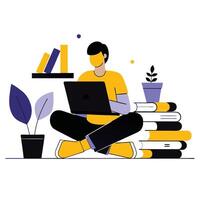 Embracing the Joy of Learning An Illustration of Curiosity and Growth vector