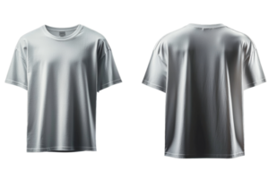 plain shirt displayed from front and back, showcasing its simple design and fabric texture. Ideal for casual wear or branding. , isolated transparent png