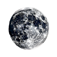 Celestial Canvas A High Contrast Artistic Rendering of the Moons Craters and Surface Features Against a Transparent Backdr png