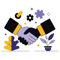 Concept of Unity and Collaboration Through Interlocked Hands Illustration vector