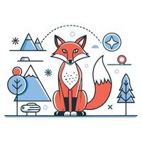 Captivating Concept Illustration Depicting the Essence of a Fox vector