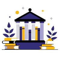 Conceptual Illustration of a Modern and Inclusive Library Setting vector