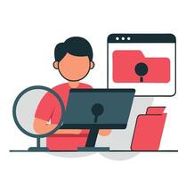 Visualizing the Concept of File Searching Through an Illustrative Representation vector
