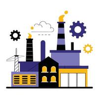 Assembly Line Concept in Modern Factory Facility vector