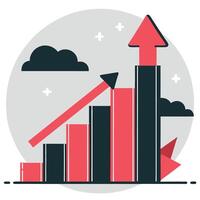Graphically Illustrated Concept of Ascending Growth and Progression vector