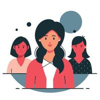 Collaborative Female Team Brainstorming for Business Success vector