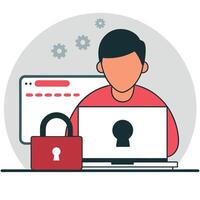 Visual Metaphor of Lost Password Recovery Process vector