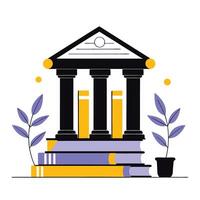 Illustrative Depiction of a Comprehensive Library with Diverse Resources vector