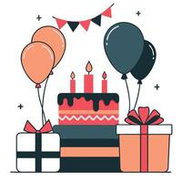 Creative Illustration Depicting the Concept of Celebrating Birthdays in a Joyous Atmosphere vector