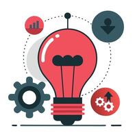 Conceptual Illustration of Innovation as a Catalyst for Creativity and Progress vector