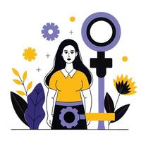 Visual Representation of the Concept of Feminism in Society vector