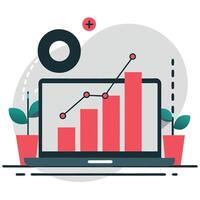 Conceptual Illustration of Growth Analytics and Business Performance vector