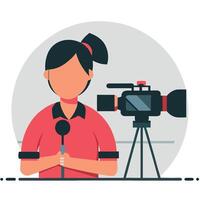 Concept Illustration of a Journalist with Pen and Notebook vector
