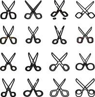 Scissor Icons Bundle Set Featuring Cutting Tools for Creative and Industrial Use vector