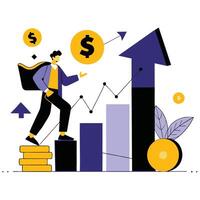 Visual Representation of Inflation Causes and Effects in the Economy vector