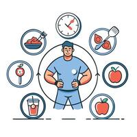 Understanding the Intermittent Fasting Concept for a Healthy Lifestyle vector
