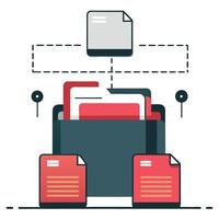 Digital File Management A Comprehensive Illustration vector