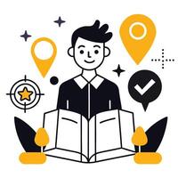 Step-by-Step Guide Illustration for an Effective Concept vector