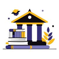 Illustrative Depiction of a Library s Intellectual and Social Hub vector