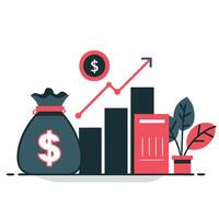 Conceptual Illustration of Core Investing Concepts and Strategies vector