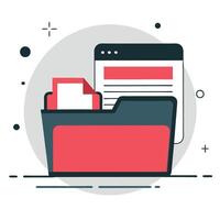 Conceptual Illustration of Folder Organization System with Six Folders vector