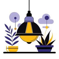 Concept Illustration of an Elegant Hanging Lamp with Vintage Inspired Design vector