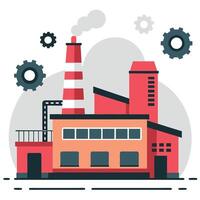 A Modern Factory Concept with Robots and Automated Processes vector